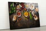 Spices Kitchen Tempered Glass Wall Art