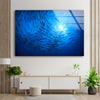 Blue Fish Tempered Glass Wall Art