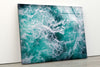 Blue Ocean Waves Tempered Glass Wall Art