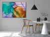 Green Purple Marble Tempered Glass Wall Art