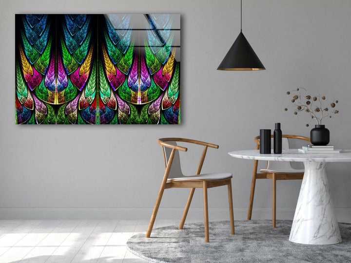 Fraktale Buntglas-Wandkunst