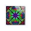 Fractal Flower in Glass Window Tempered Glass Wall Art