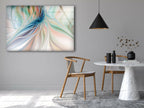 Blue and White Abstract Tempered Glass Wall Art