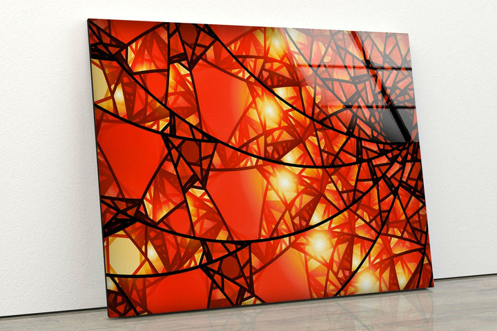 Red Stained Floral Glass Wall Art large glass photo prints, glass wall photos