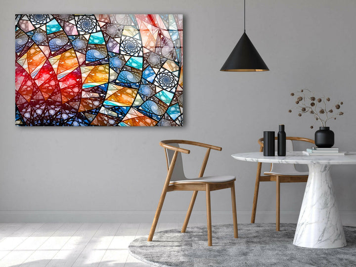 Colors with Fractal Art Glass Wall Art picture on glass wall art, photos printed on glass