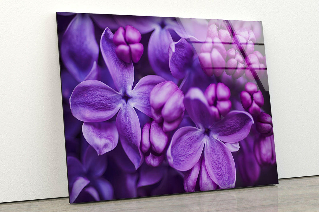 Purple Lilac Glass Wall Art, Glass Printing Wall Art, Print photos on glass