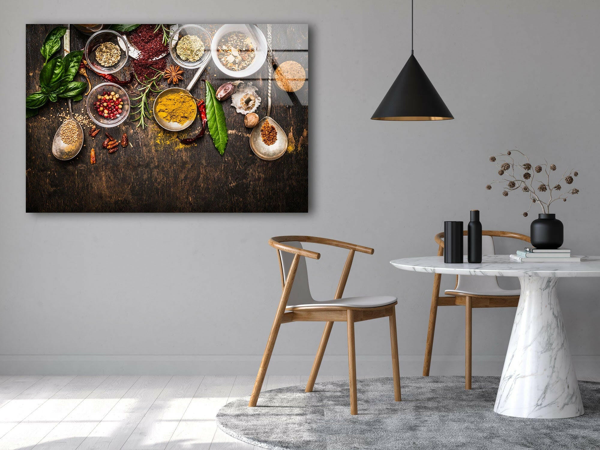 Spices Kitchen Tempered Glass Wall Art