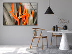 Orange Leaf Tempered Glass Wall Art