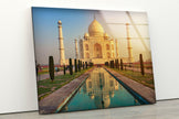 Taj Mahal in India Tempered Glass Wall Art