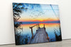 Lake Dock View Tempered Glass Wall Art