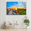 Sky Landscape with Sunset Tempered Glass Wall Art