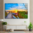 Sky Landscape with Sunset Tempered Glass Wall Art