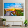 Sky Landscape with Sunset Tempered Glass Wall Art