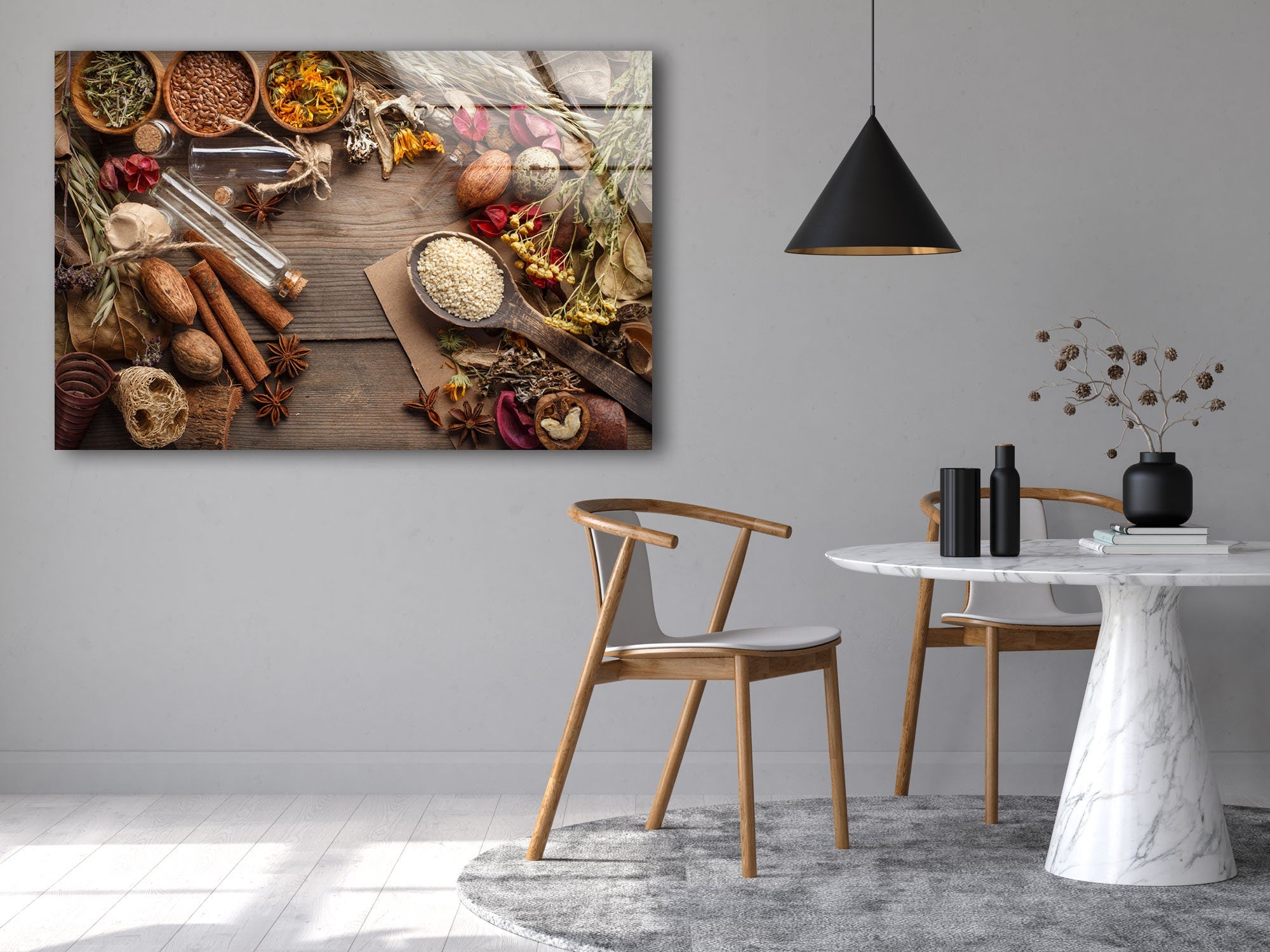 Spices Food Tempered Glass Wall Art