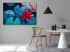Japanese Red Flower Tempered Glass Wall Art