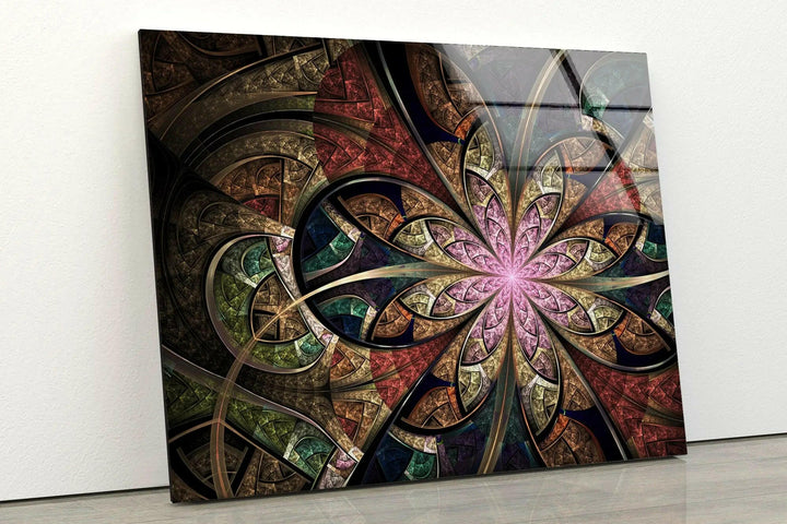 Decorative Brown Fractal Glass Wall Art print picture on glass, Tempered Glass Wall Art
