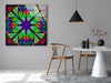 Fractal Flower in Glass Window Tempered Glass Wall Art