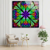 Fractal Flower in Glass Window Tempered Glass Wall Art