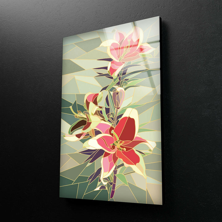 Lily Mosaic Glass Wall Art custom glass photo prints, large glass prints
