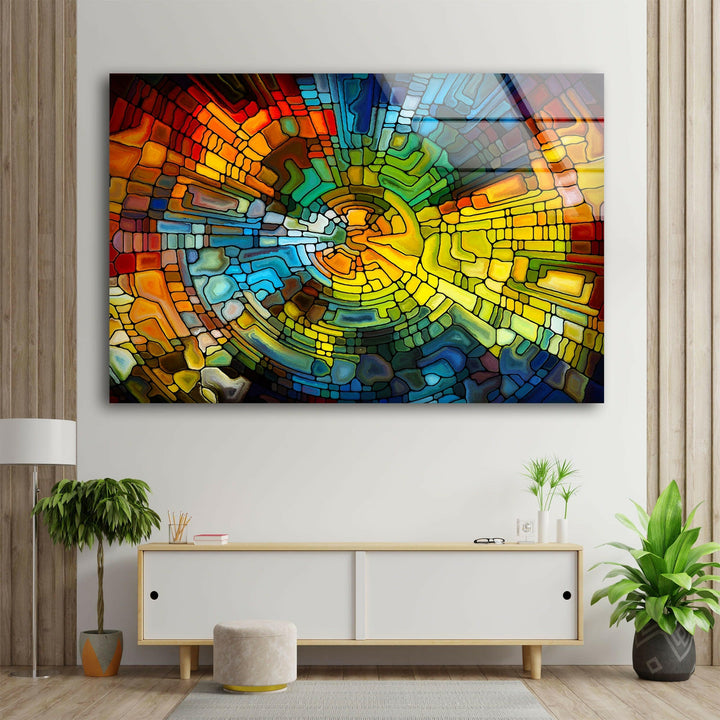 Colorful Design of Stained Glass Wall Art custom glass photo prints, large glass prints