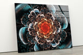 Abstract Flower Tempered Glass Wall Art