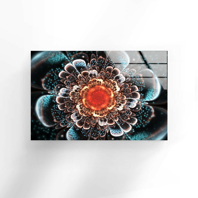 Abstract Flower Tempered Glass Wall Art