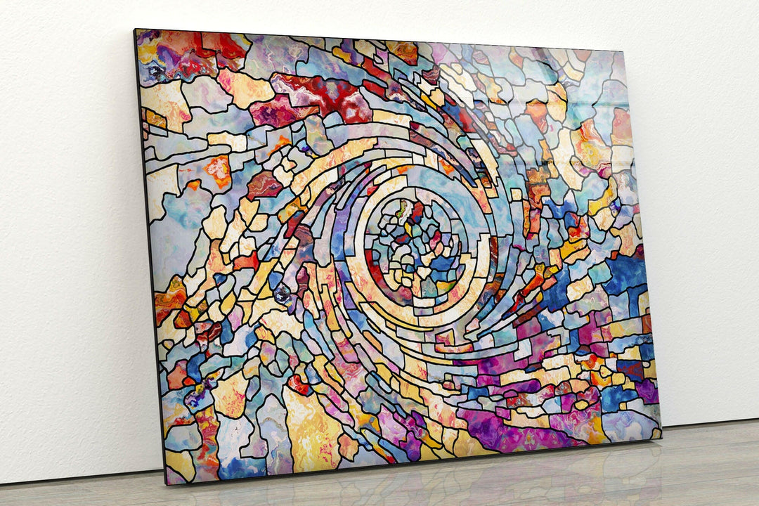Stained Epoxy Floor Glass Wall Art print on glass, glass printed photos