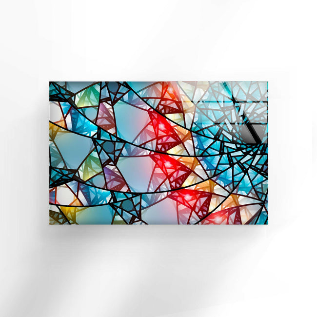 Colorful Mosaic Tempered Glass Wall Art