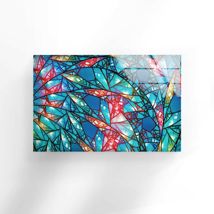 Blue Stained Abstract Glass Wall Art glass art painting, glass art for the Wall
