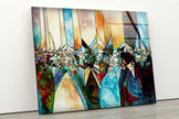 Fractal Abstract Tempered Glass Wall Art