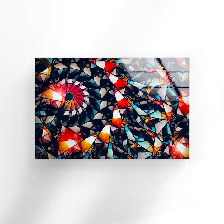 Fractal Abstract Red Glass Wall Art custom glass photo prints, large glass prints