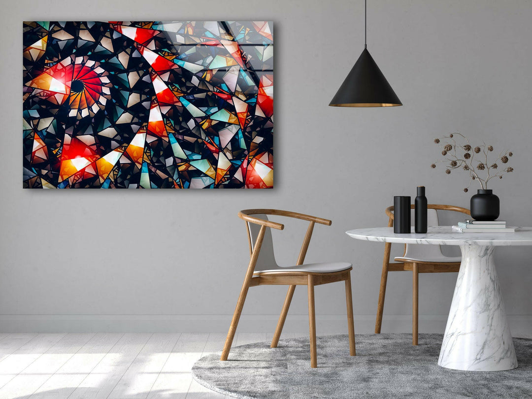 Fractal Abstract Red Glass Wall Art large glass photo prints, glass wall photos