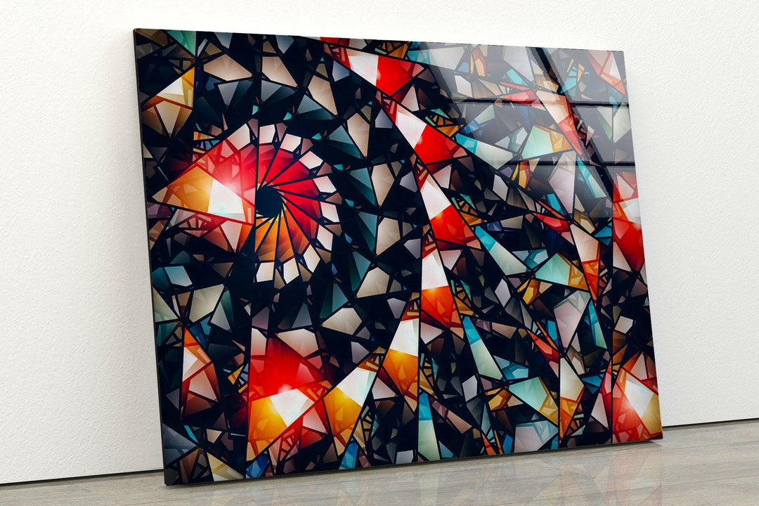 Fractal Abstract Red Glass Wall Art glass image printing, glass prints from photos