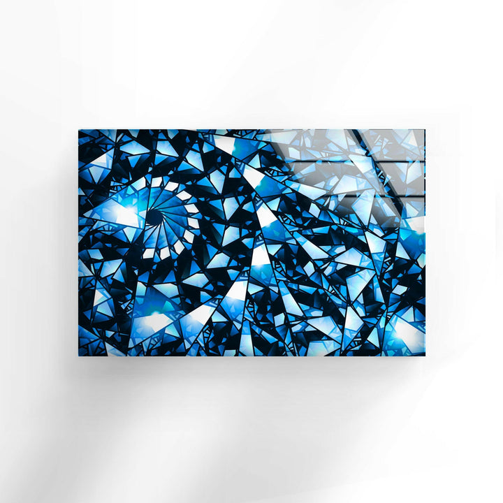 Blue & Black Stained Glass Wall Art photo print on glass, prints on glass wall art