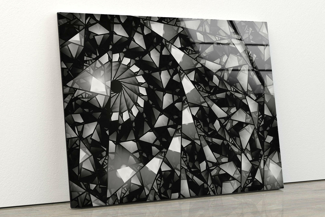 Silver Fractal Abstract High-Quality Glass Photo Prints Decor