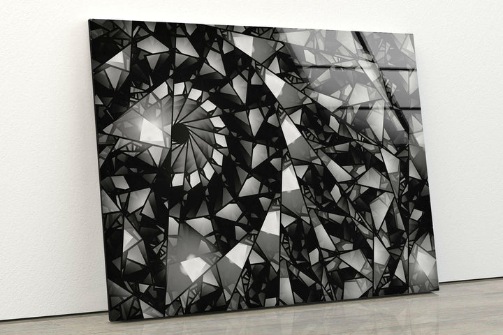 Silver Fractal Abstract High-Quality Glass Photo Prints Decor