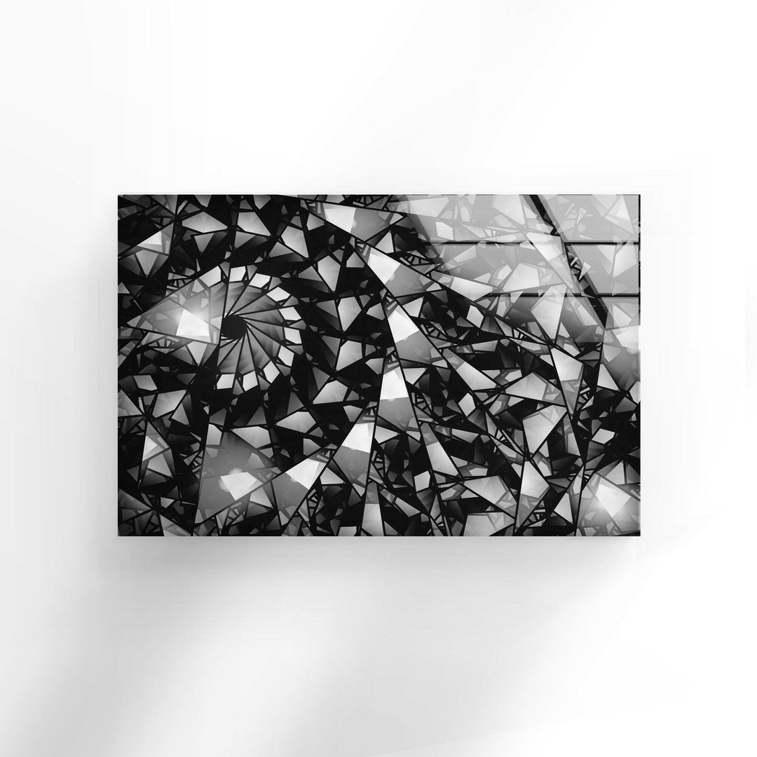 Silver Fractal Abstract Tempered Glass Wall Art - MyPhotoStation