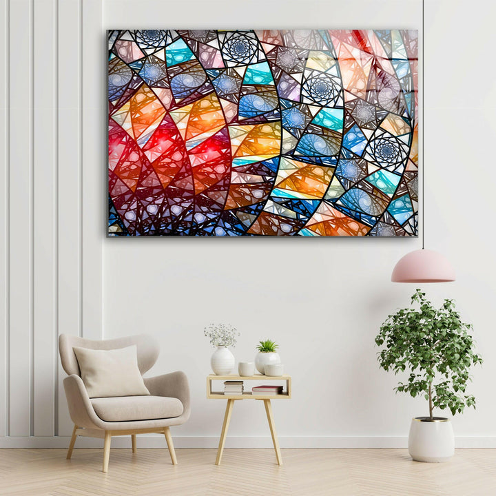 Colors with Fractal Art Glass Wall Art glass pictures for Wall, glass prints wall art