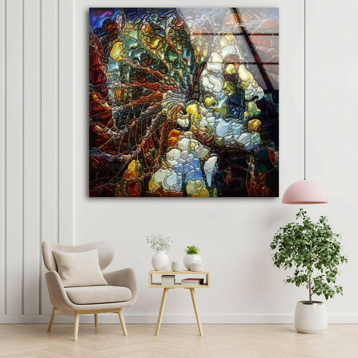 Stained Face Cool Wall Art & Glass Wall Decor