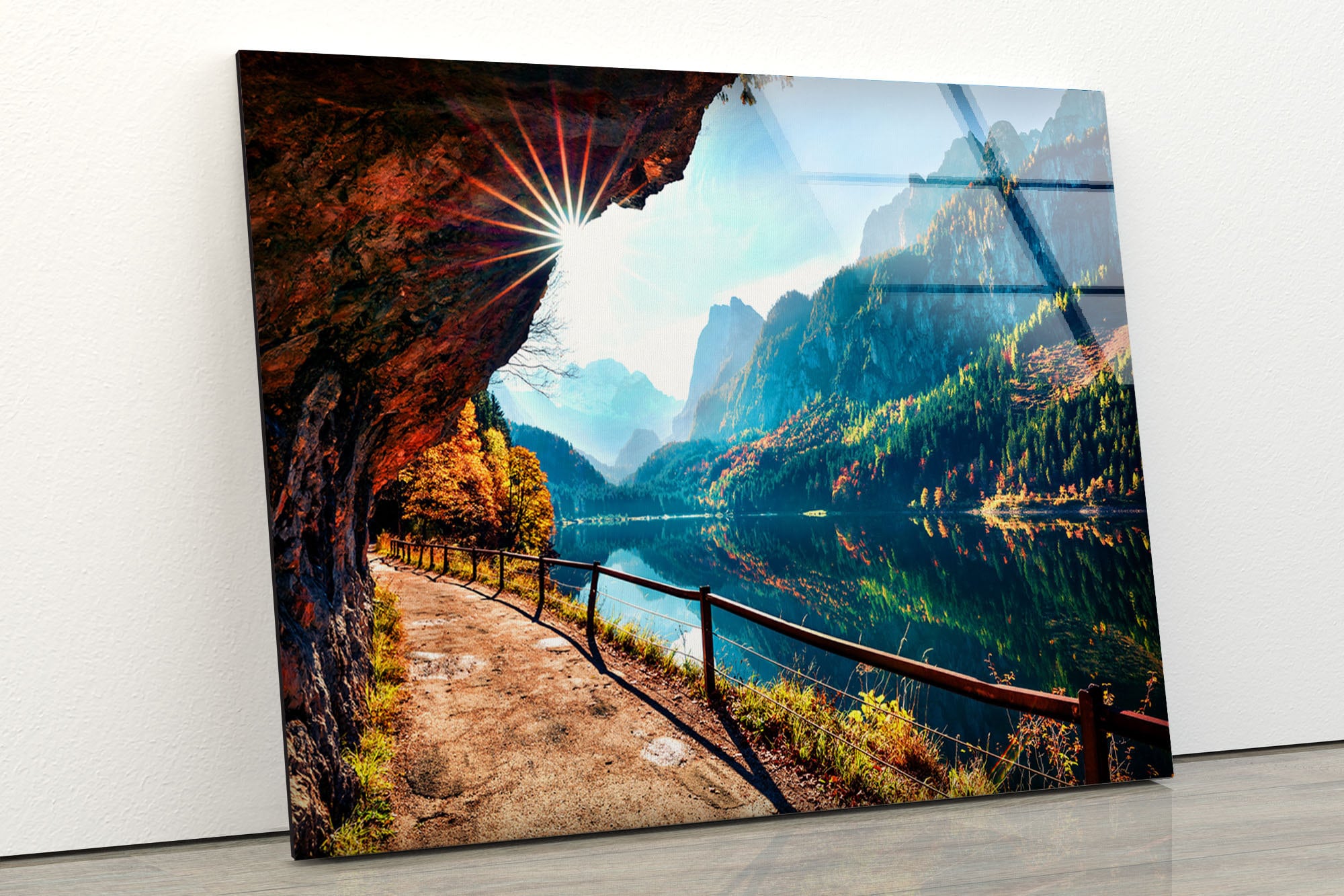 Sunny Autumn View Tempered Glass Wall Art