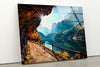 Sunny Autumn View Tempered Glass Wall Art