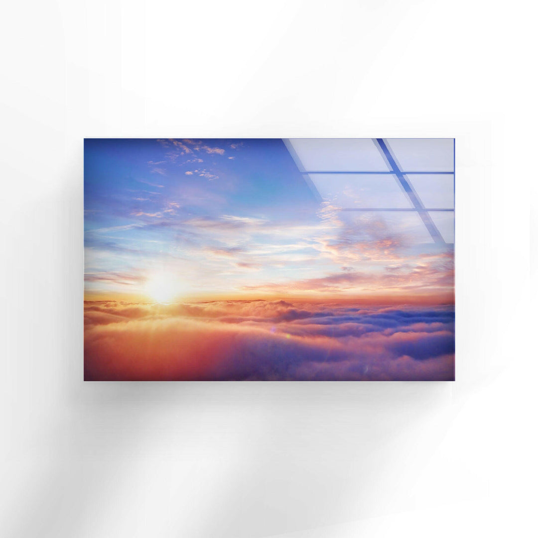 Dreamy Sky and Golden Sunrise – A Mesmerizing Glass Artwork
