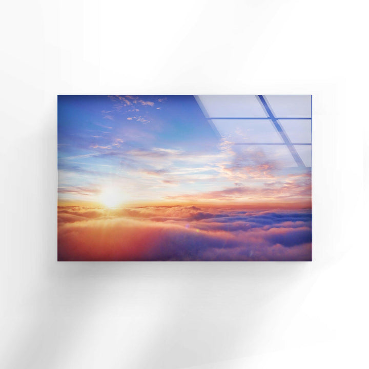 Dreamy Sky and Golden Sunrise – A Mesmerizing Glass Artwork
