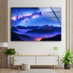 Purple Sky with Milky Way Tempered Glass Wall Art