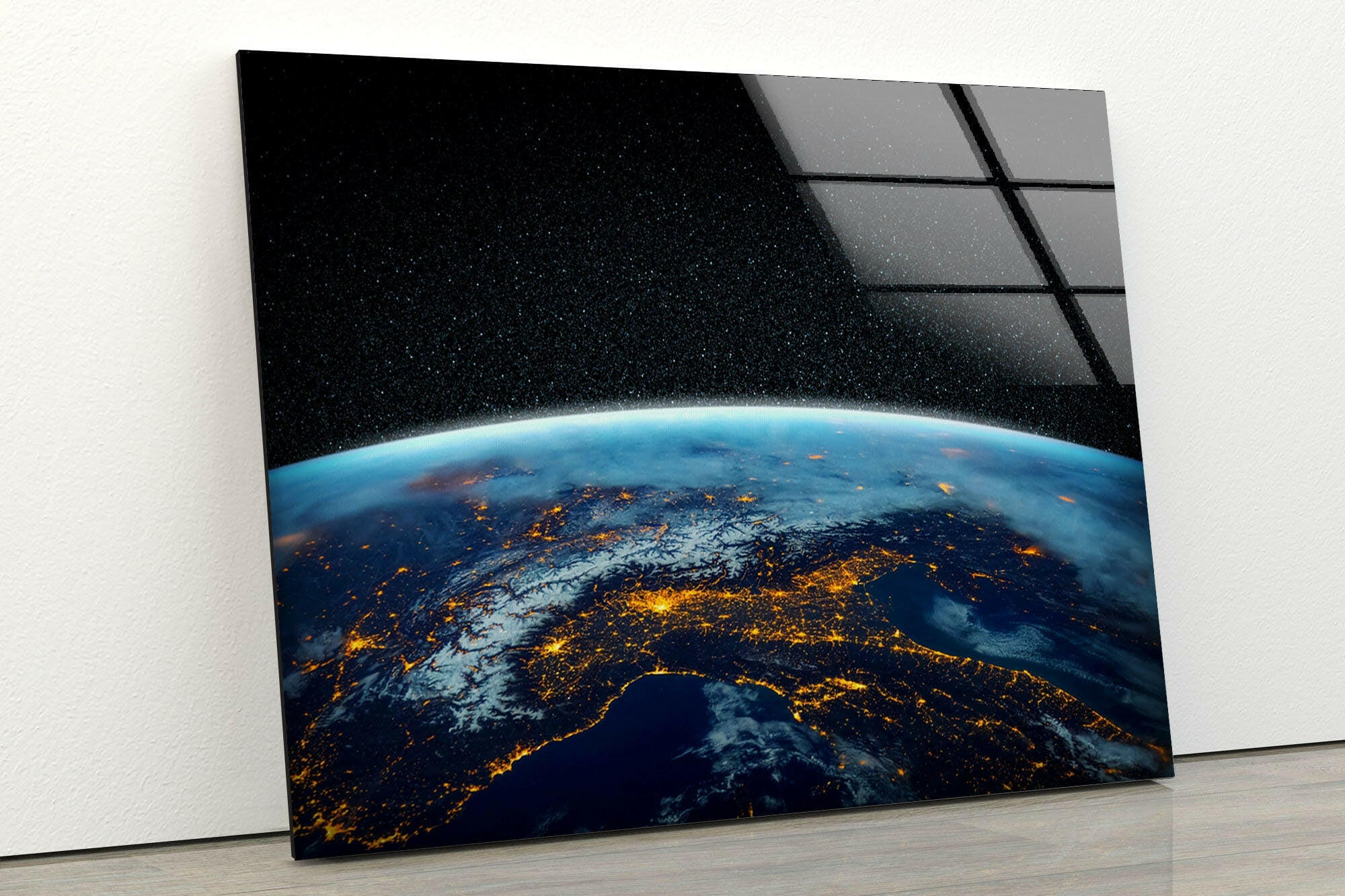 Space Galaxy Tempered Glass Wall Art