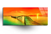 Panoramic Dock View Tempered Glass Wall Art