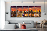 City View Sunset Tempered Glass Wall Art