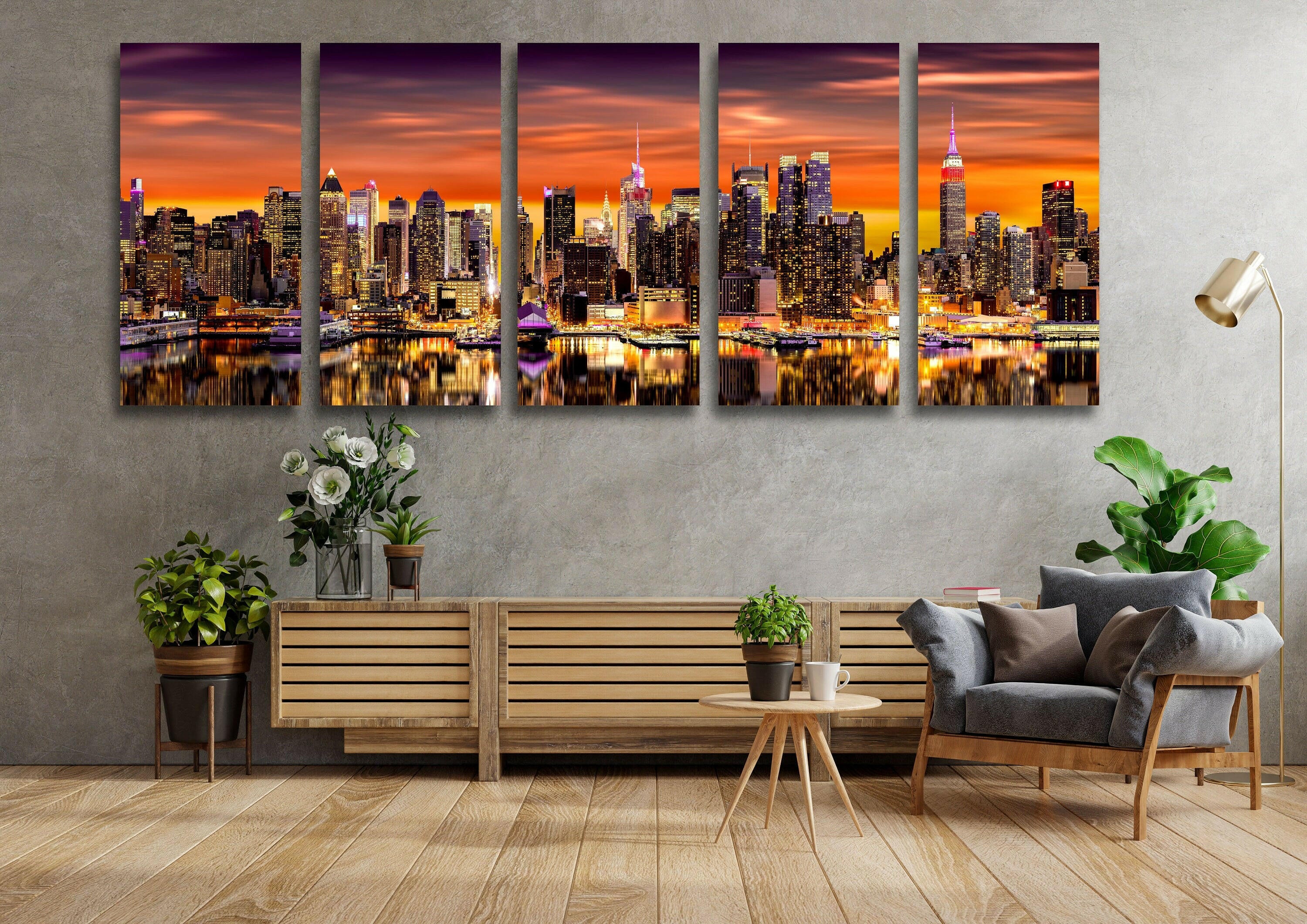 City View Sunset Tempered Glass Wall Art