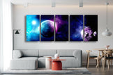 Panoramic Space Galaxy Tempered Glass Wall Art