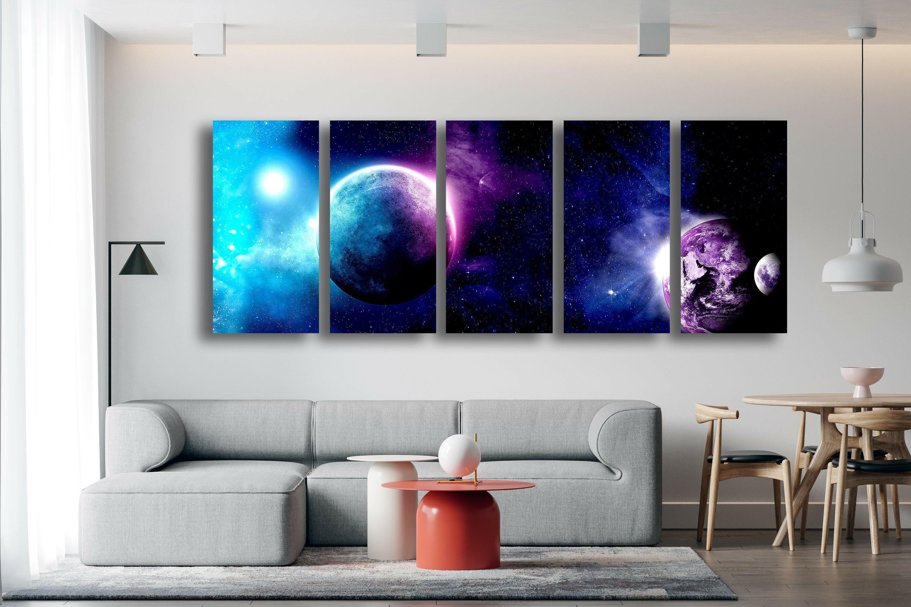 Panoramic Space Galaxy Tempered Glass Wall Art